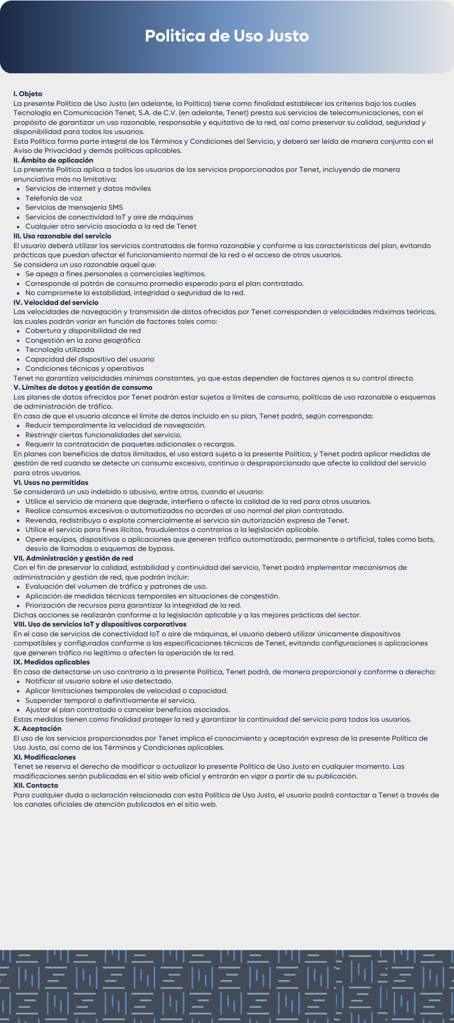 Politica de Uso Justo